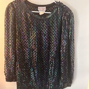 Three Flaggs vintage Sequin Women's Top - Multicolor